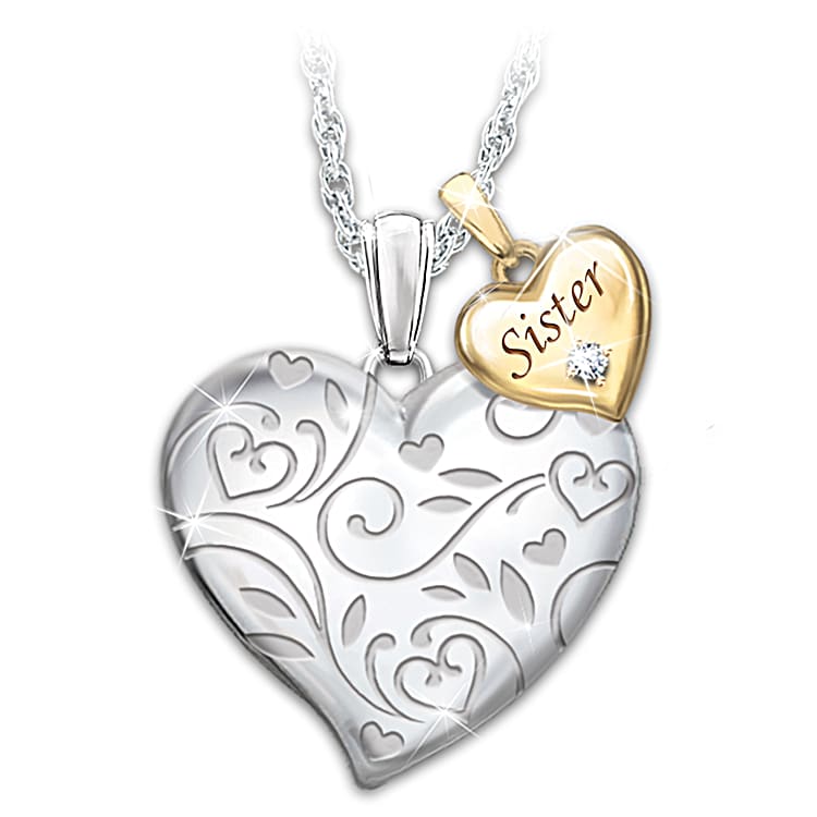 Sister in My Heart Charm in Sterling Silver