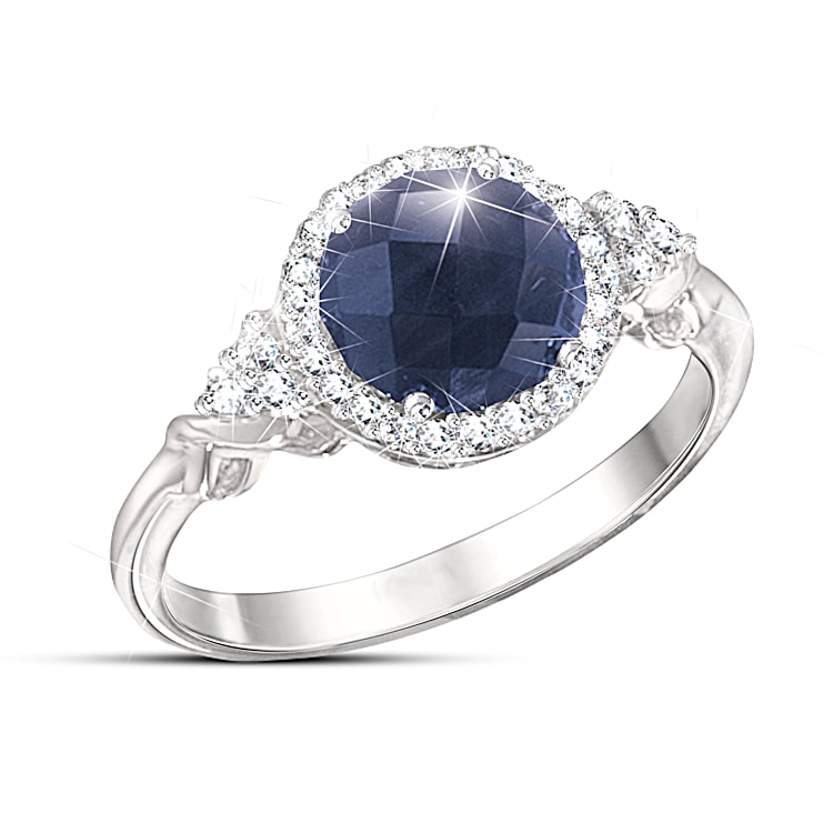 Midnight Splendor Womens Sapphire Ring
