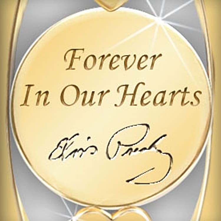 Forever In Our Hearts Womens Elvis Presley Pendant Necklace With Crystals