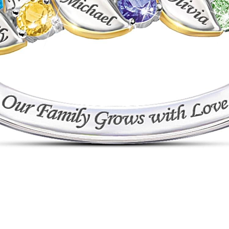 Our family of joy women's personalized birthstone ring discount