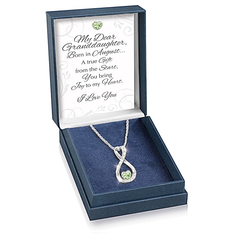 Forever Loved Granddaughter Personalized Birthstone Pendant Necklace