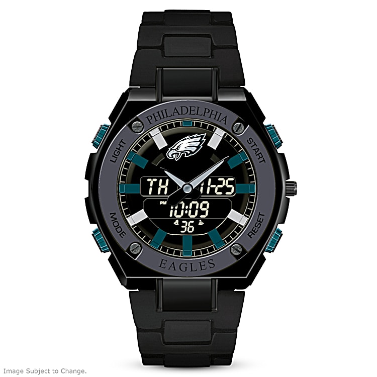 NFL Licensed Philadelphia Eagles Analog and Digital Stainless Steel Men’s Watch