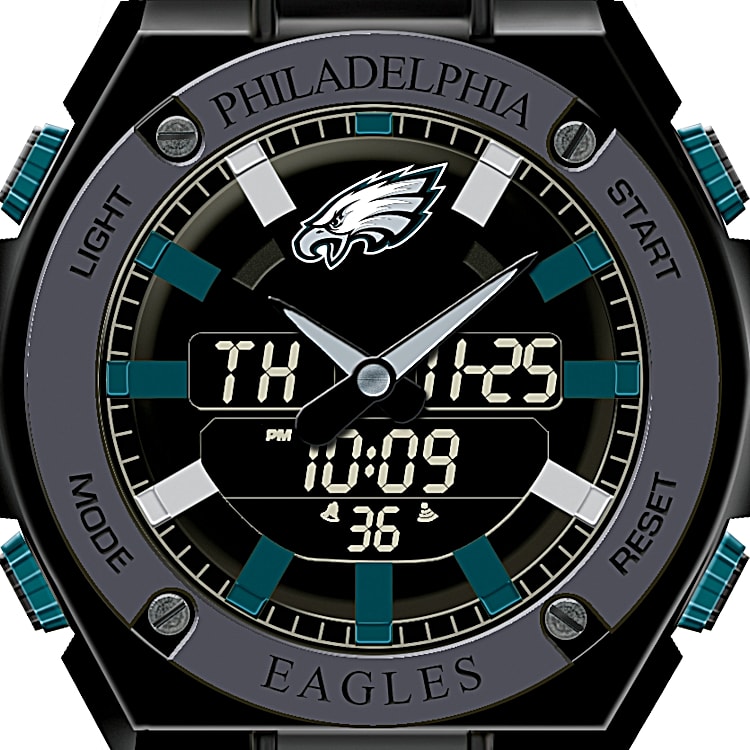 Its Philadelphia Eagles Time Mens NFL Stainless Steel Ani Digi Watch