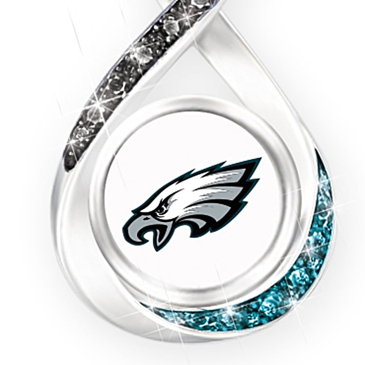 Philadelphia Eagles Forever Womens NFL Sterling Silver-Plated Infinity  Pendant Necklace