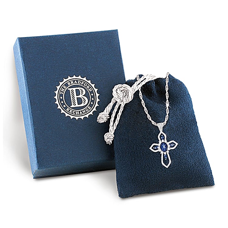 Light Of Grace Womens Created Blue Sapphire & Genuine White