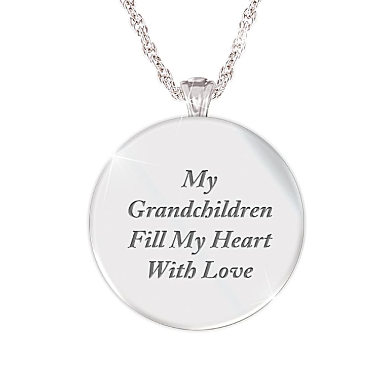 Birthstone Grandma s Heart Personalized Pendant Necklace