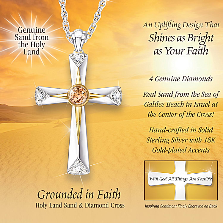 Grounded In Faith 18K Gold Plated Religious Cross Pendant Necklace