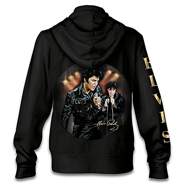 Elvis Presley 68 Comeback Special Womens Front Zip Hoodie