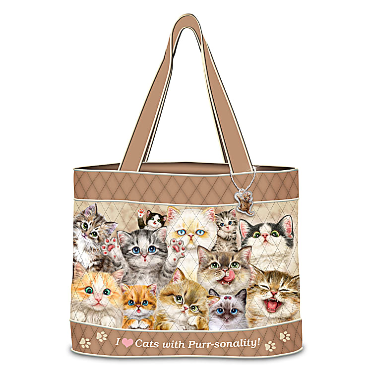 Kayomi Harai Cats With Purr sonality Womens Quilted Tote Bag