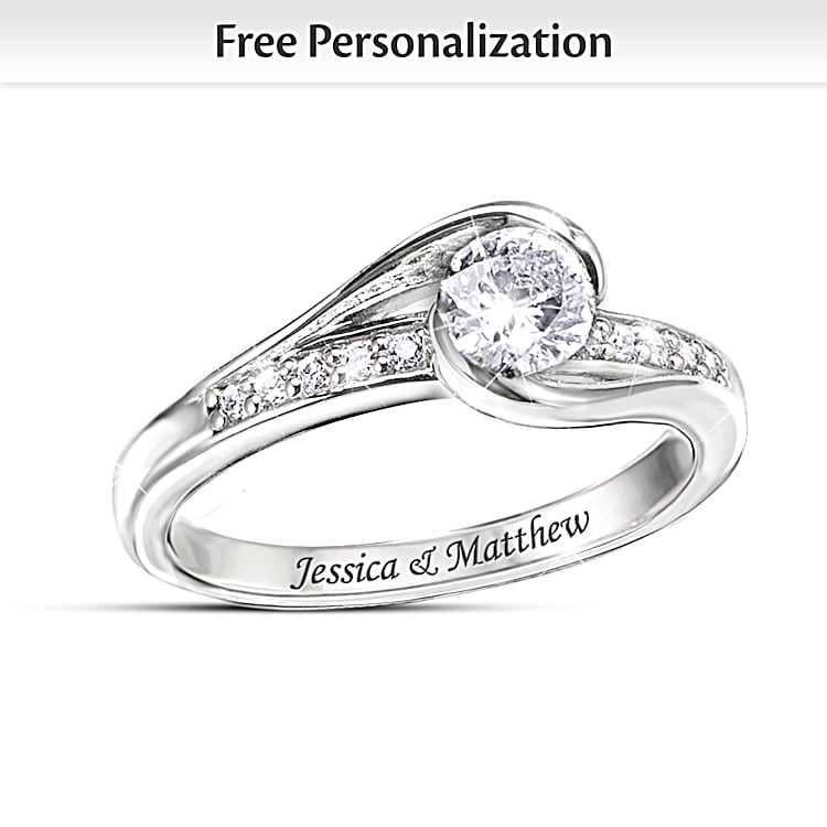 Endless Embrace Womens Lab Grown Sterling Silver Diamond Bridal Ring