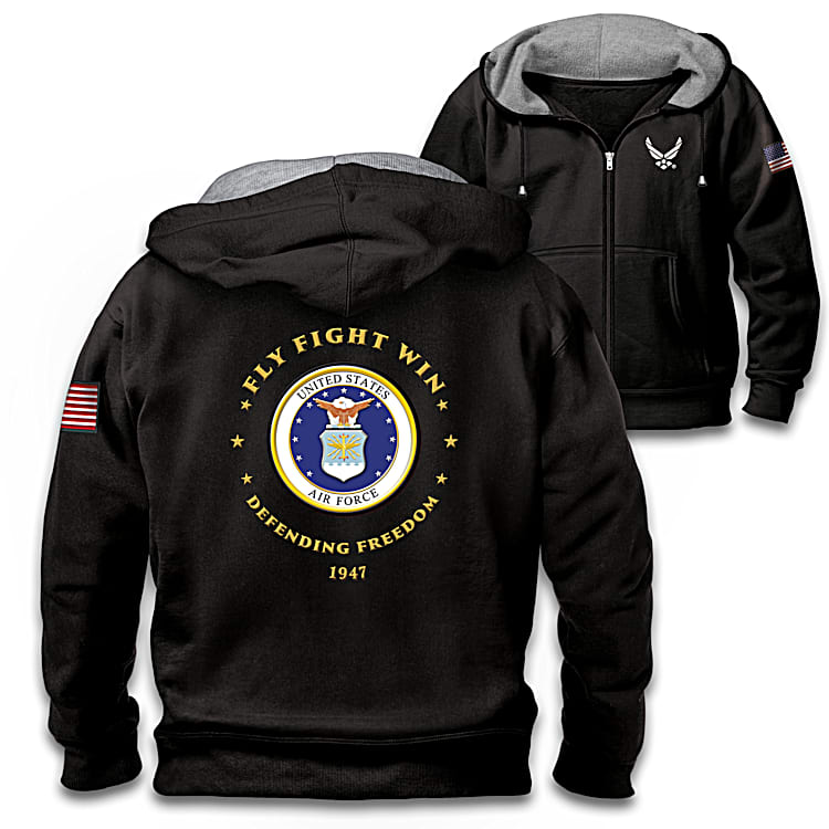 U.S. Air Force Men's Hoodie: Embroidered Zip– Up – The