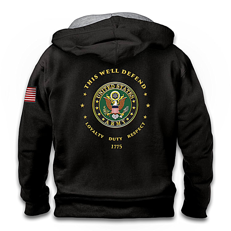 Proud to Serve U.S. Army Men s Knit Fleece Front Zip Hoodie