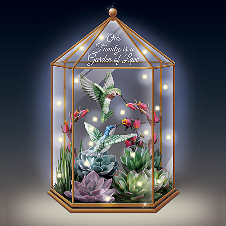 Our Family Is A Garden Of Love Illuminated Terrarium Table