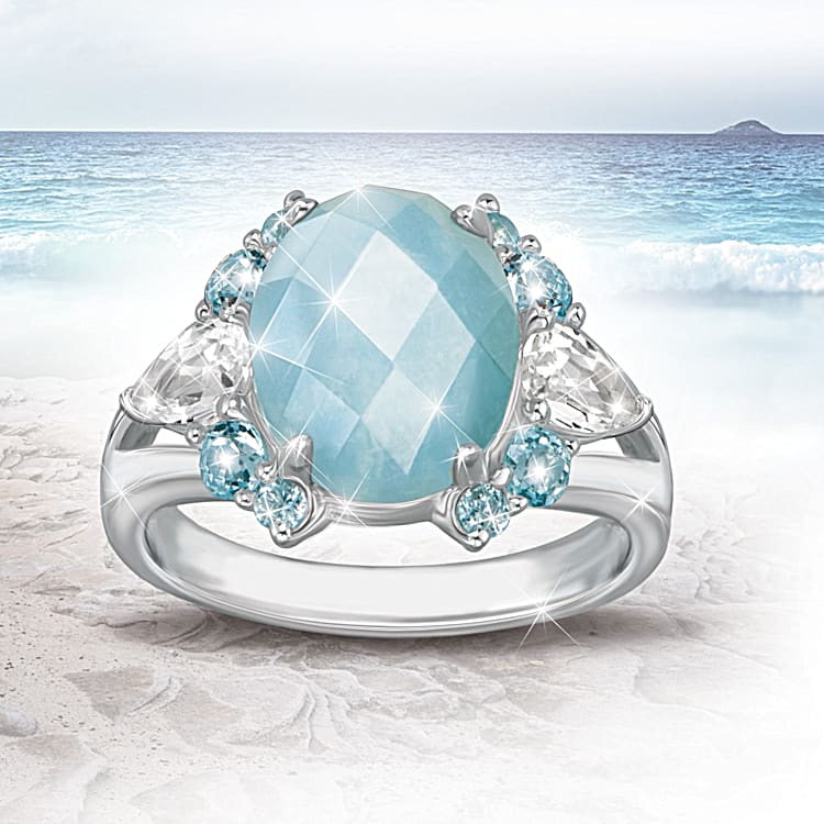 Real aquamarine ring store