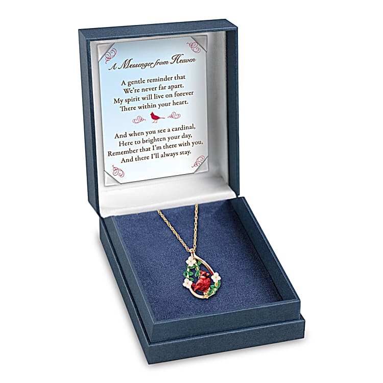 Heavens Beauty Womens Genuine Garnet Gemstone Pendant Necklace With Fully Sculpted Cardinal