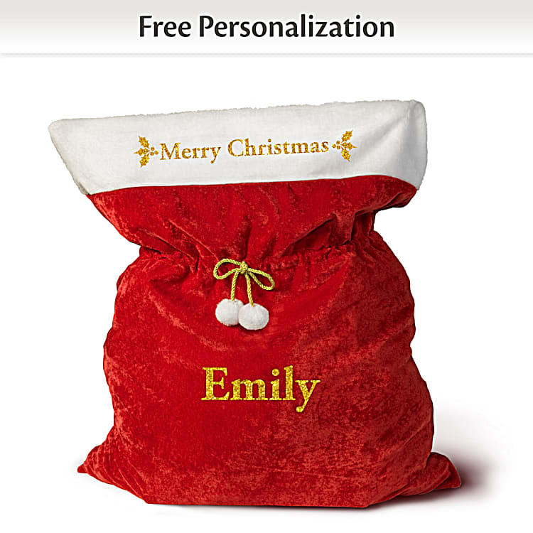 A Merry Christmas Personalized Santa Bag With Cinch able Cord