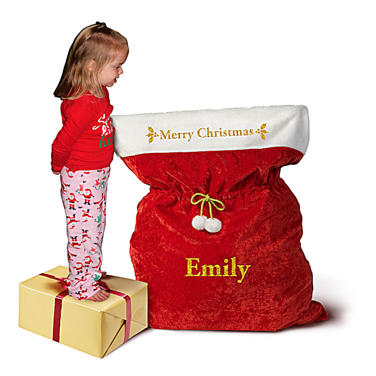 A Merry Christmas Personalized Santa Bag With Cinch able Cord