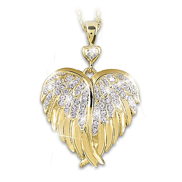 Angel Pendant Necklace - 14K Gold Plated Angel Necklace, Guardian