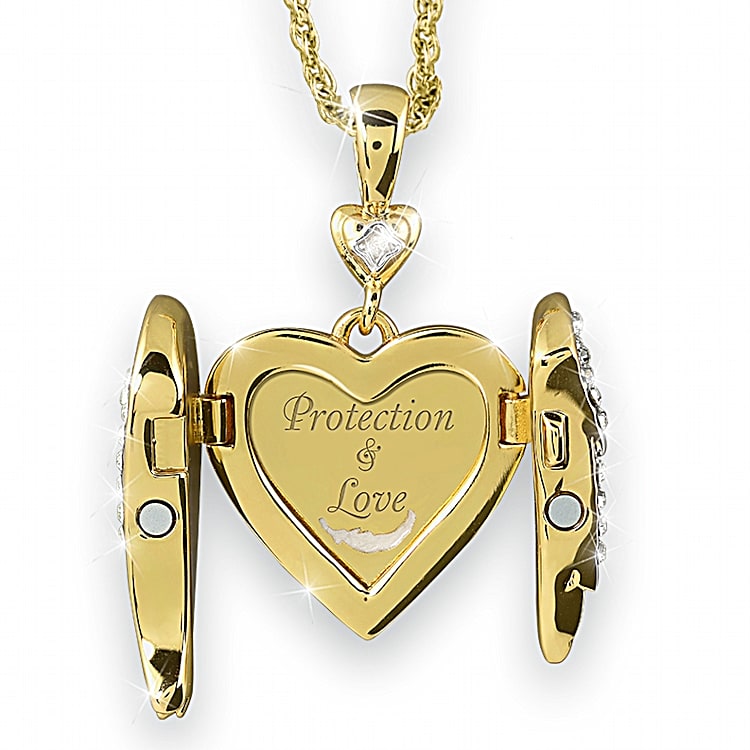 Guardian angel embrace diamond locket deals