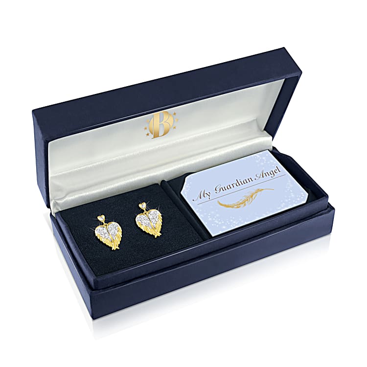 Gold guardian best sale angel earrings