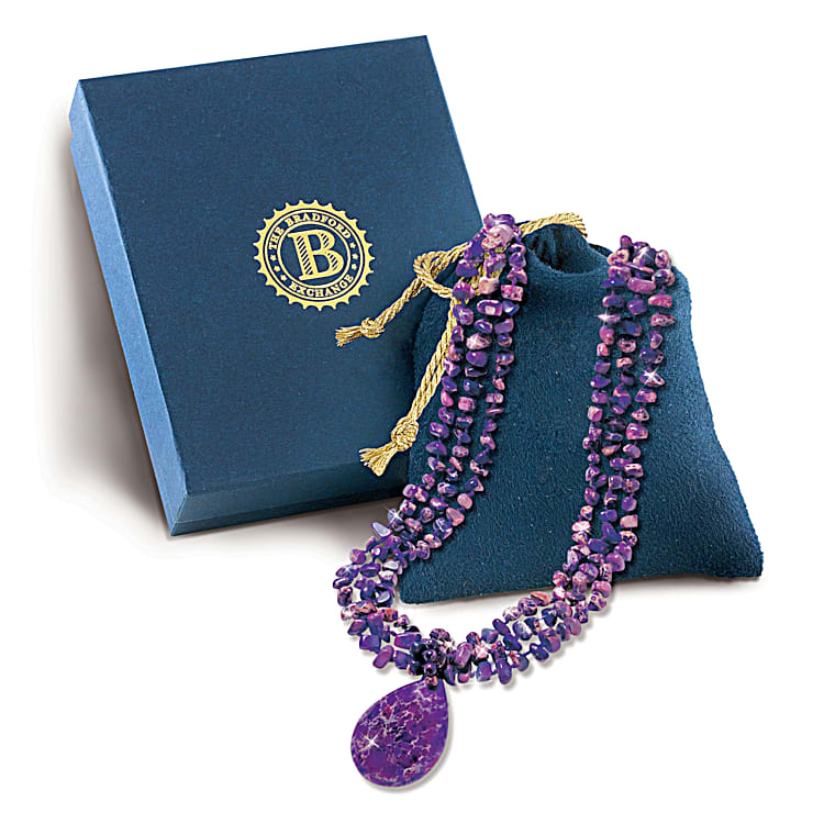 Purple beaded necklaces  Purple bead necklace, Purple beaded