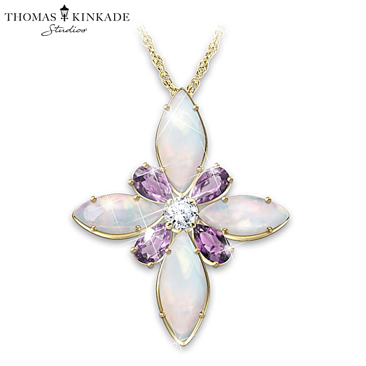 Opal and amethyst pendant top
