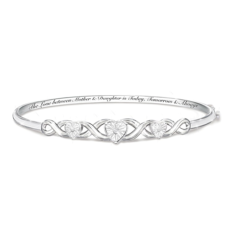 Mother & Daughter, Love Always Bangle-Style Diamond Bracelet With