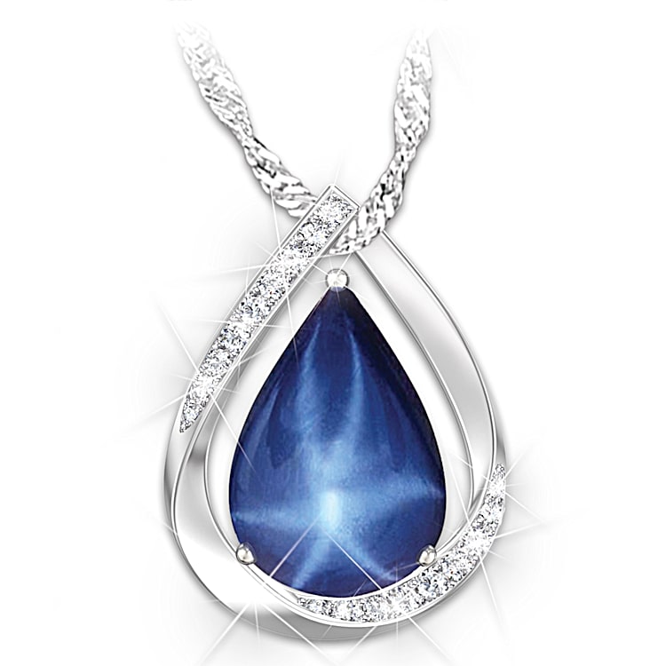 Blue star sapphire pendant deals