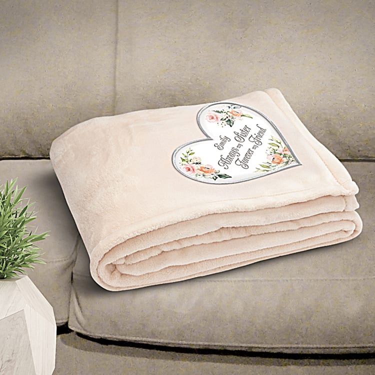 Personalized floral photo plush blanket outlet