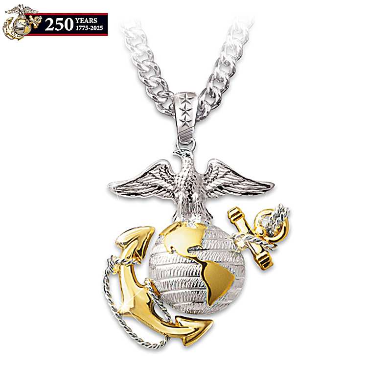 Eagle globe and anchor necklace deals