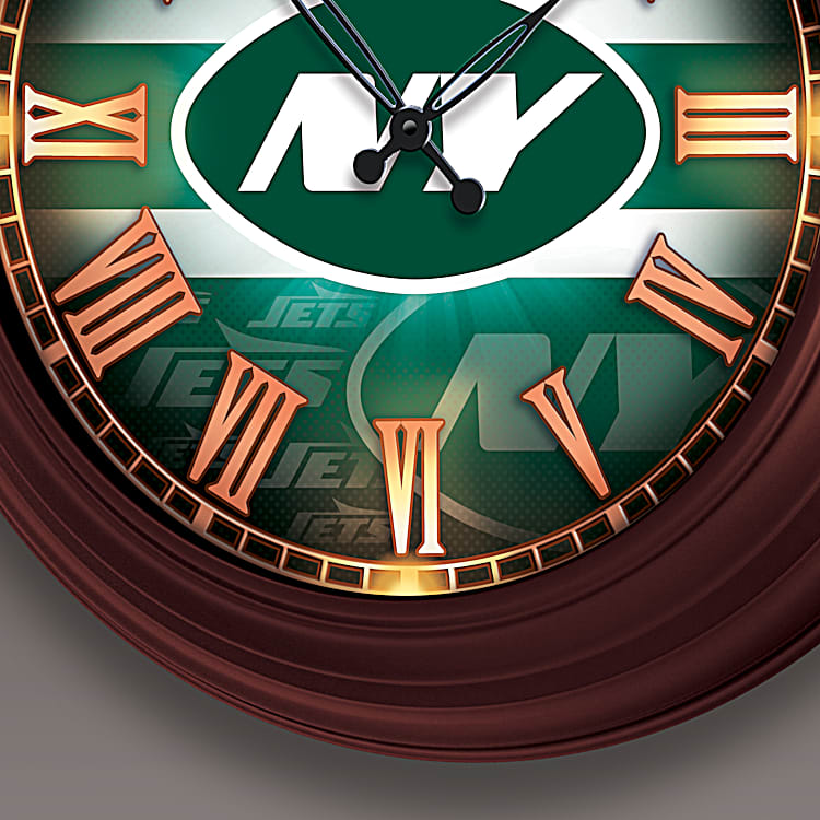 New York Jets NFL Outdoor Illuminated Atomic Wall Clock Featuring