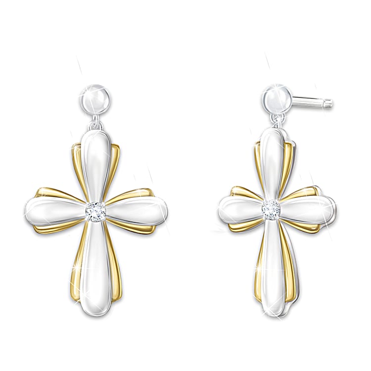 Gold religious on sale earrings