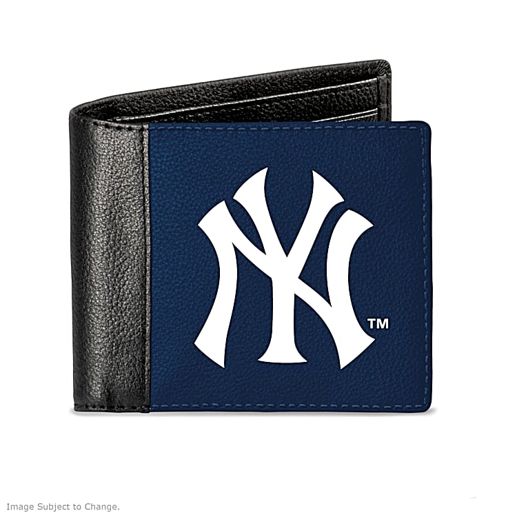 New York Yankees Mens Genuine Leather MLB Wallet Featuring Official Team  Logo & Colors With RFID Blocking Technology