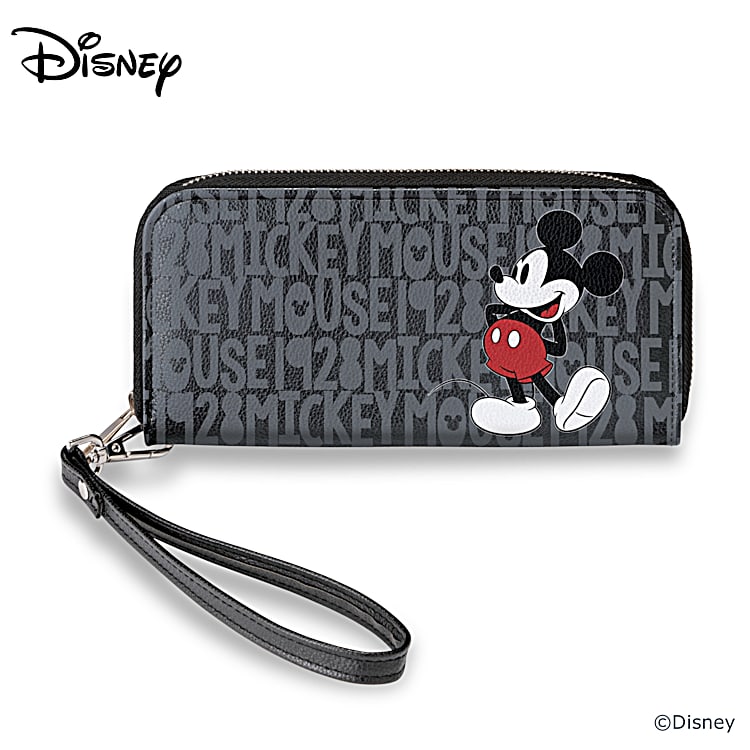 Bags, Gray Mickey Mouse Clutch Wallet Checkbook