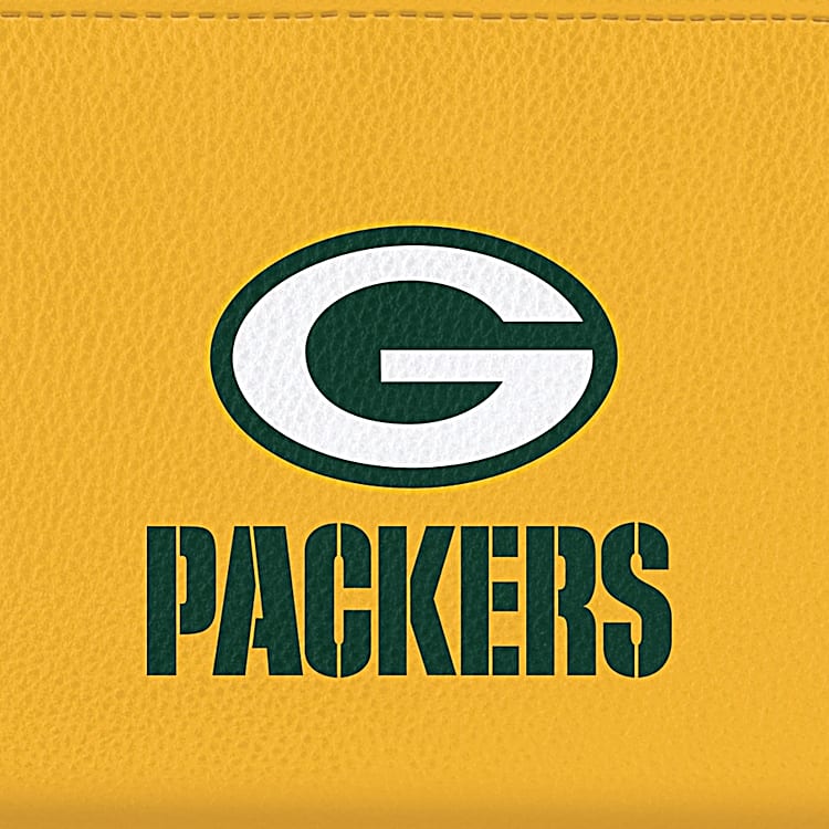 Green Bay Packers Womens Faux Leather NFL Clutch Wallet With Tone