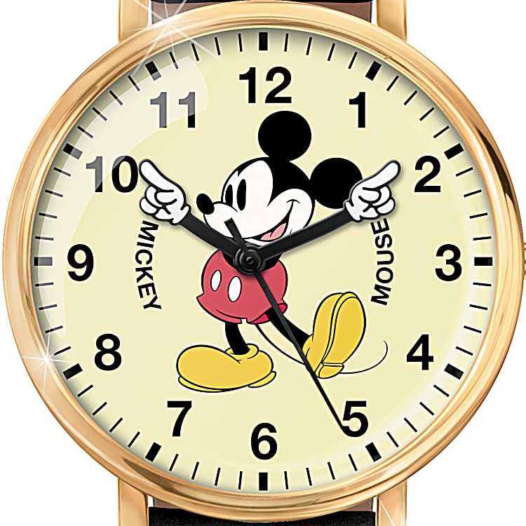 Mens mickey mouse watch with moving hands discount