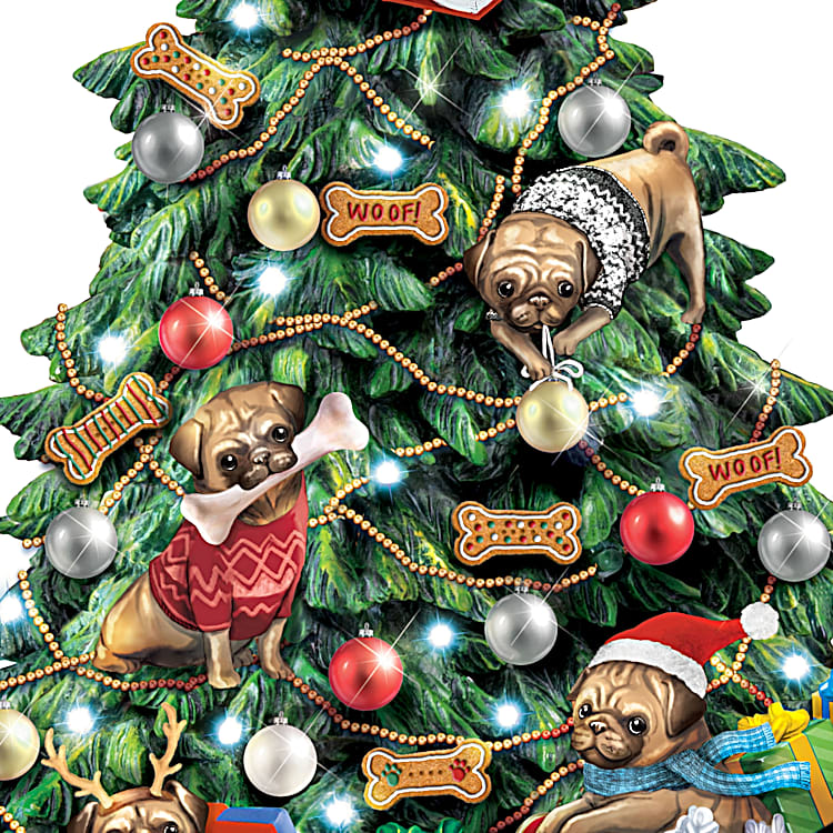 Making Spirits Bright Pug Christmas Tree