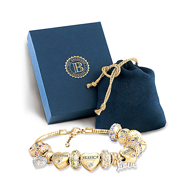 Birthstone Forever In A Mother s Heart Personalized Bracelet