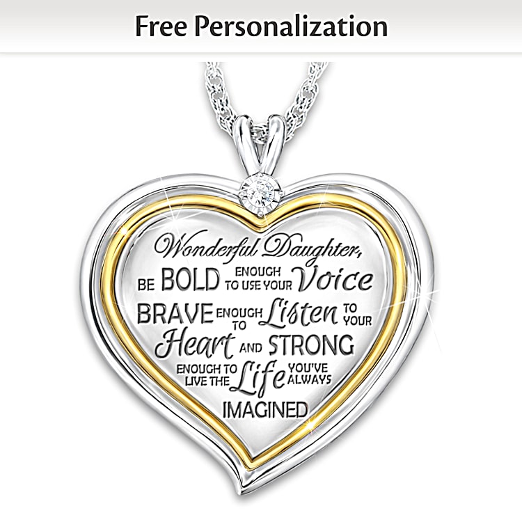 Engraved daughter necklace online