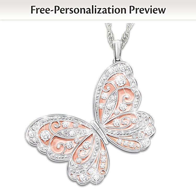 Spread Your Wings Fly Personalized Pendant Necklace