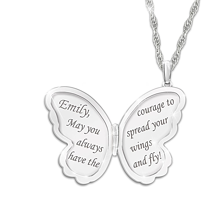 Engraved granddaughter locket necklace hotsell