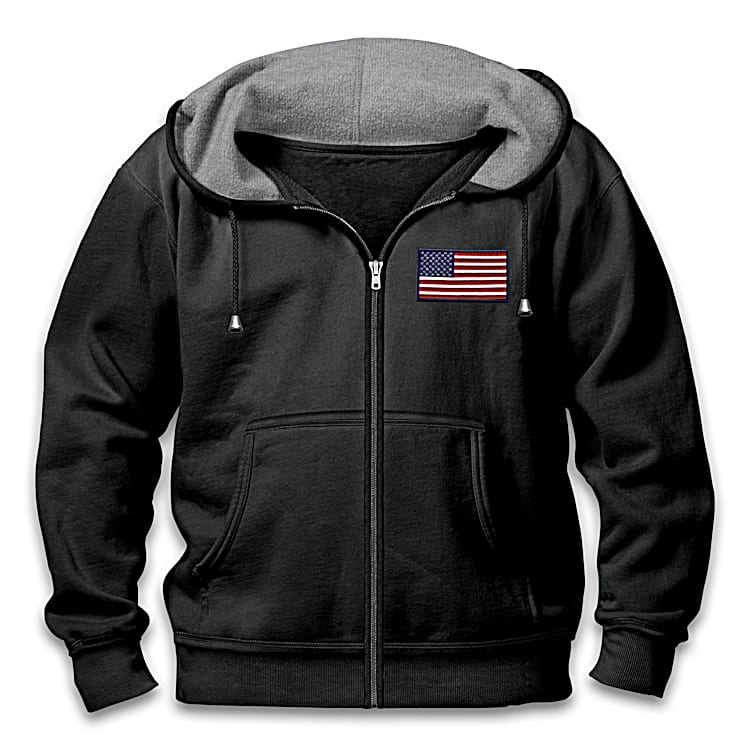 Duty, Honor & Country Mens Black Full-Zip Hoodie Featuring Powerful  Patriotic Imagery On The Back & An Embroidered American Flag Patch On The  Front