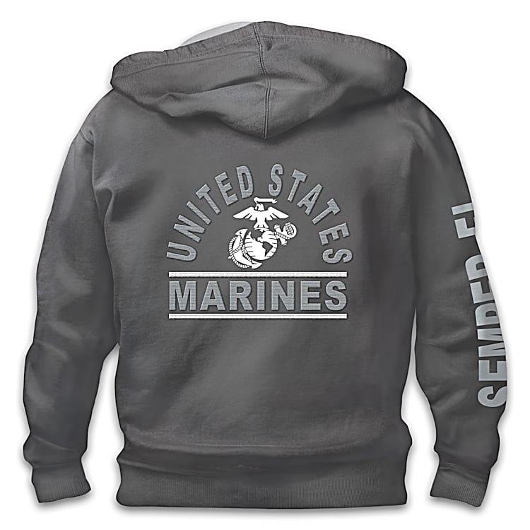 USMC Old Time EGA Patch Embroidered Marine Corps Hoodie