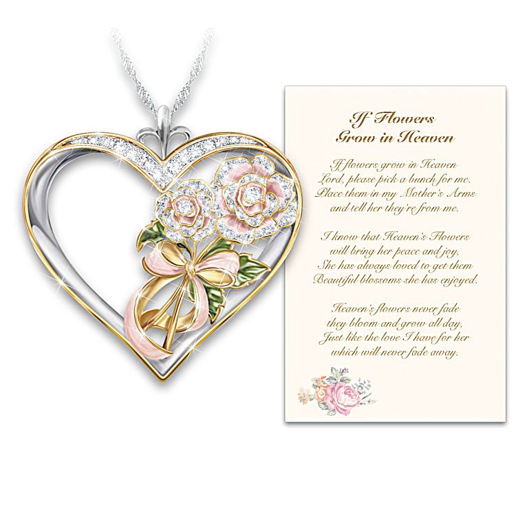 Mother's Heart Sterling Silver Bow & Locket Pendant