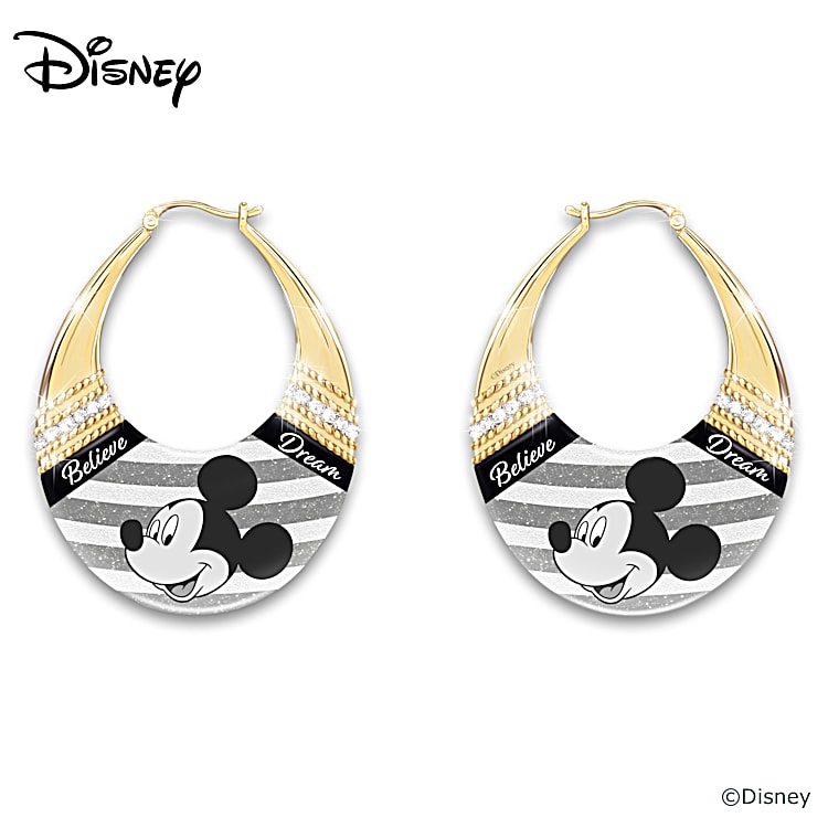 Mickey mouse leather earrings deals