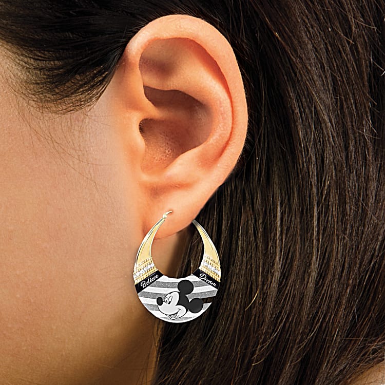Mickey mouse hoop earrings clearance