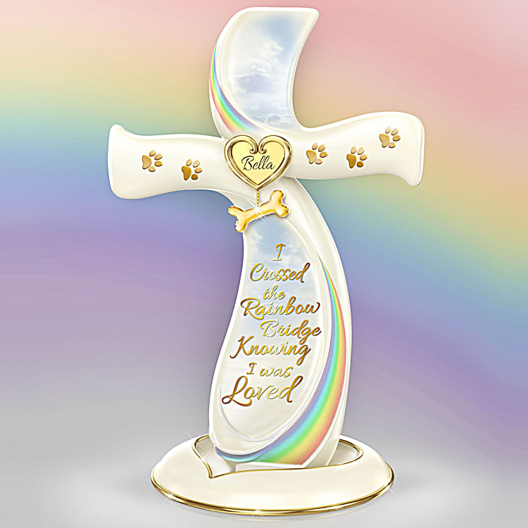 洋書 BRADFORD EXCHANGE The Rainbow Bridge Personalized Heirloom Porcelain Pet