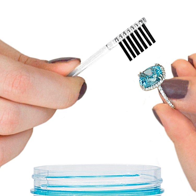 Complete Jewelry Cleaning Solution Kit With Brush, Polishing w