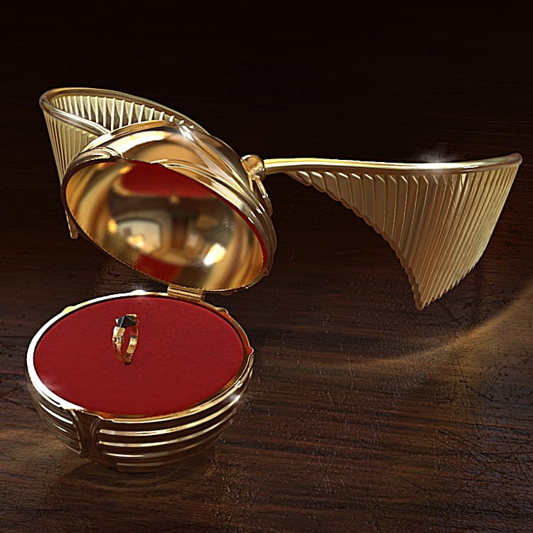 HARRY POTTER Golden Snitch Cast-Metal Music Box Featuring A
