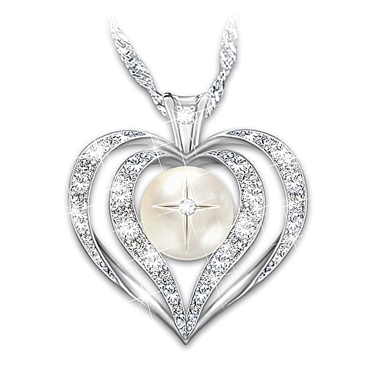 洋書 BRADFORD EXCHANGE Wisdom Of Faith Womens Topaz And Diamond Heart-Shaped